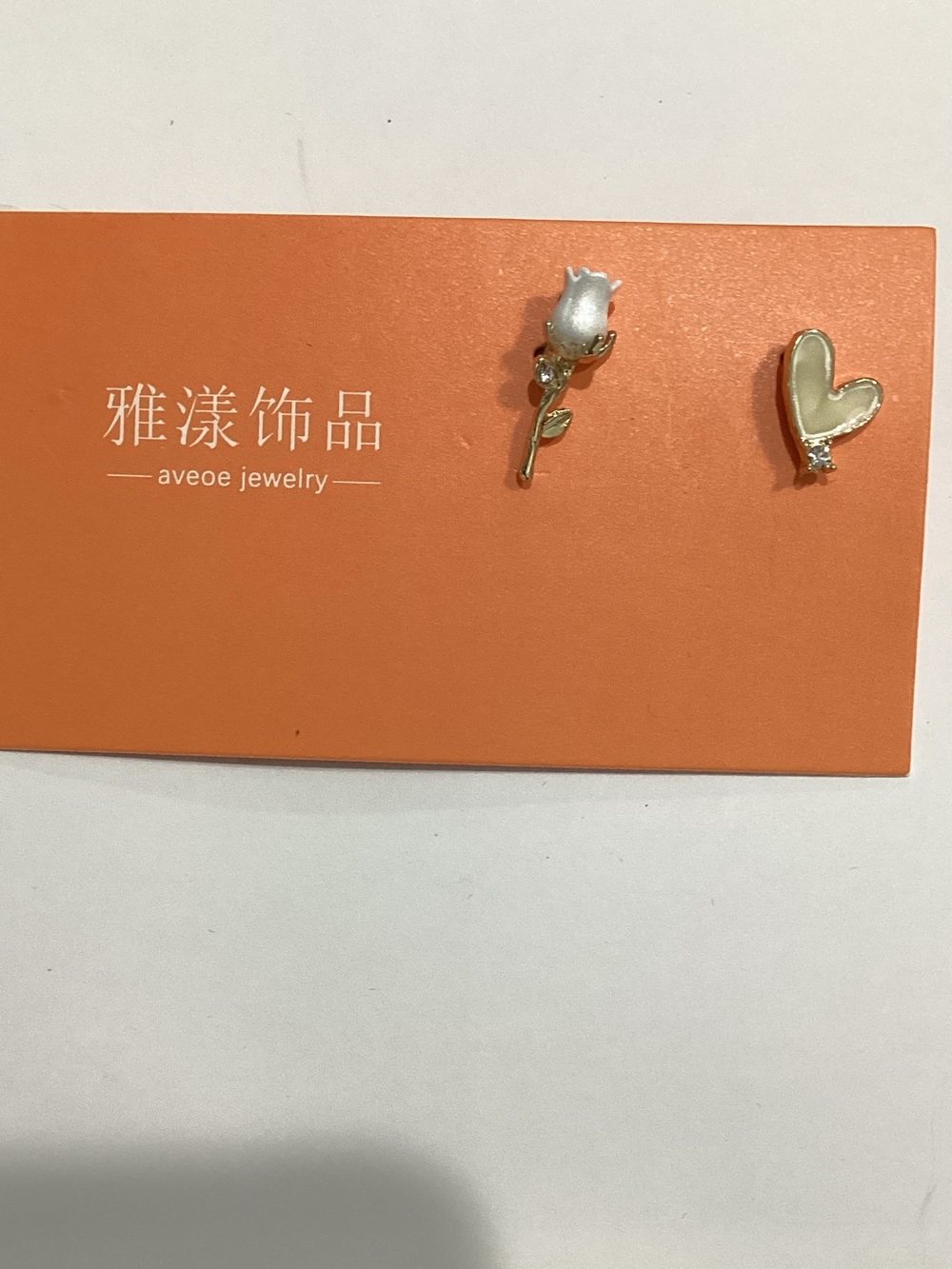 Gold Heart and Pearl Accent Stud Earring Set - Gold,‎ White
